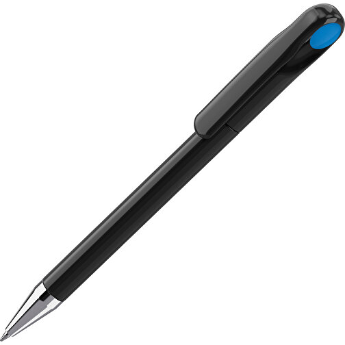 Prodir DS1 TPC Twist Kugelschreiber , Prodir, schwarz poliert / himmelblau, Kunststoff/Metall, 14,10cm x 1,40cm (Länge x Breite), Bild 1