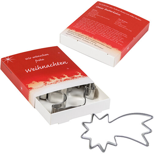 Backförmchen Premium-Box - Xmas - Komet + Hufeisen , Papier, Edelstahl, 8,10cm x 1,50cm x 9,20cm (Länge x Höhe x Breite), Bild 3
