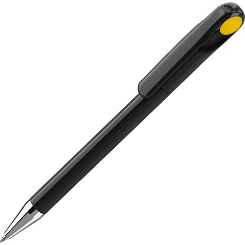 Prodir DS1 TPC Twist Kugelschreiber , Prodir, schwarz poliert / gelb, Kunststoff/Metall, 14,10cm x 1,40cm (Länge x Breite), Bild 1