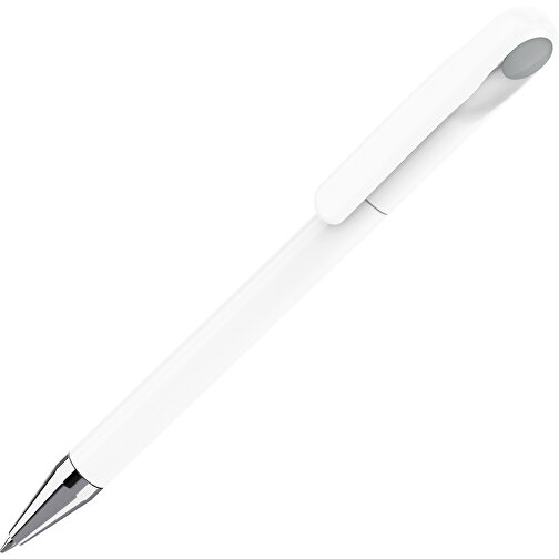 Prodir DS1 TPC Twist Kugelschreiber , Prodir, weiß poliert / grau, Kunststoff/Metall, 14,10cm x 1,40cm (Länge x Breite), Bild 1