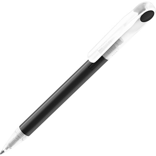 Prodir DS1 TFF Twist Kugelschreiber , Prodir, schwarz gefrostet / klar, Kunststoff, 14,10cm x 1,40cm (Länge x Breite), Bild 1