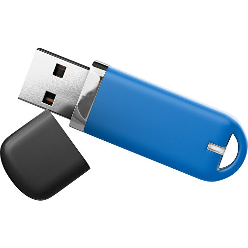 USB-Stick StylishDrive 2.0 , kobaltblau /schwarz MB , 16 GB , Gummiplastik, Kunststoff MB , 6,20cm x 0,75cm x 2,00cm (Länge x Höhe x Breite), Bild 1
