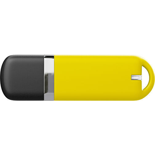 USB-Stick StylishDrive 2.0 , gelb /schwarz MB , 16 GB , Gummiplastik, Kunststoff MB , 6,20cm x 0,75cm x 2,00cm (Länge x Höhe x Breite), Bild 2