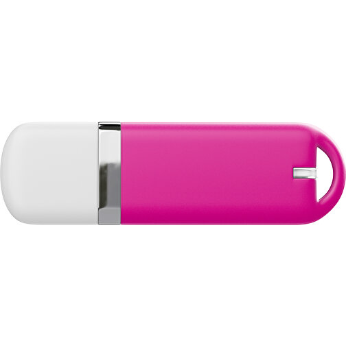 USB-Stick StylishDrive 2.0 , pink / weiß MB , 16 GB , Gummiplastik, Kunststoff MB , 6,20cm x 0,75cm x 2,00cm (Länge x Höhe x Breite), Bild 2