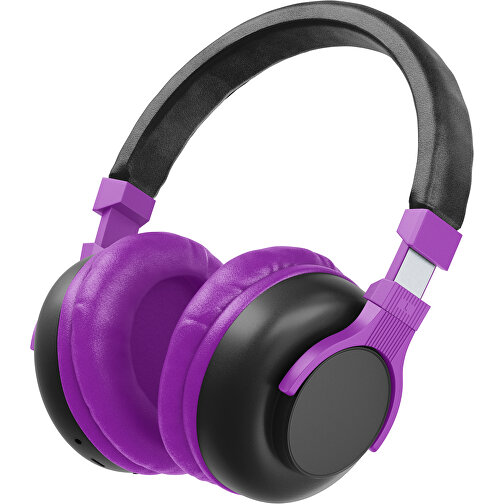 Bluetooth-ANC-Kopfhörer SilentHarmony Inkl. Individualisierung , schwarz / dunkelmagenta, Kunststoff, 20,00cm x 10,00cm x 17,00cm (Länge x Höhe x Breite), Bild 1