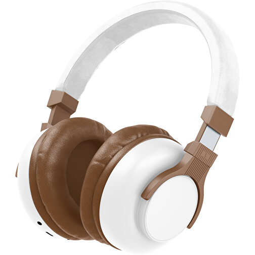 Bluetooth-ANC-Kopfhörer SilentHarmony Inkl. Individualisierung , weiß / dunkelbraun, Kunststoff, 20,00cm x 10,00cm x 17,00cm (Länge x Höhe x Breite), Bild 1