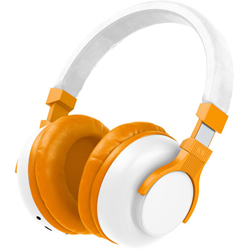 Bluetooth-ANC-Kopfhörer SilentHarmony Inkl. Individualisierung , weiß / gelborange, Kunststoff, 20,00cm x 10,00cm x 17,00cm (Länge x Höhe x Breite), Bild 1