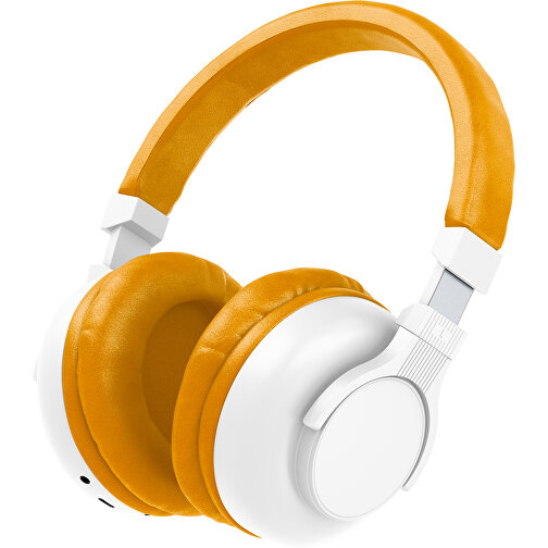 Bluetooth-ANC-Kopfhörer SilentHarmony Inkl. Individualisierung , weiß / kürbisorange, Kunststoff, 20,00cm x 10,00cm x 17,00cm (Länge x Höhe x Breite), Bild 1