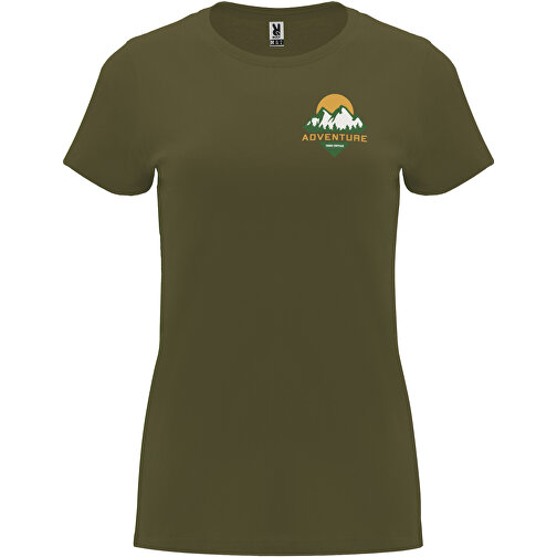 Capri T-Shirt Für Damen , militar green, Single jersey Strick 100% Baumwolle, 170 g/m2, XL, , Bild 2