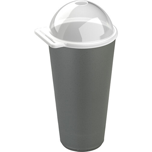 MOVE CUP 0,5 WITH LID DOME Becher 500ml Mit Deckel Öffnung , Koziol, nature ash grey, Organic Bio-Circular, 10,00cm x 9,20cm (Länge x Breite), Bild 1