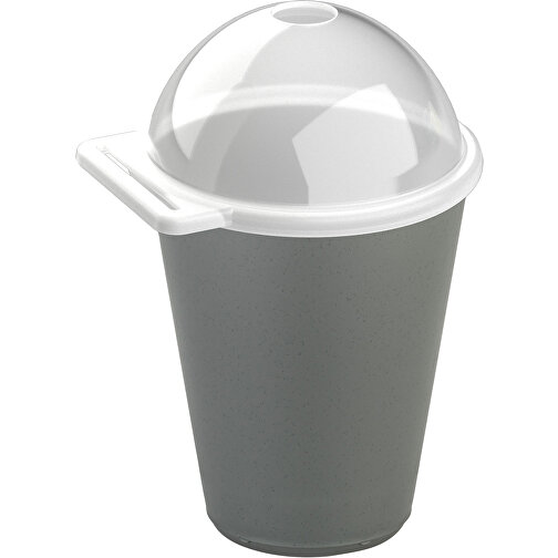 MOVE CUP 0,3 WITH LID DOME Becher 300ml Mit Deckel Mit Öffnung , Koziol, nature ash grey, Organic Bio-Circular, 10,00cm x 9,20cm (Länge x Breite), Bild 1