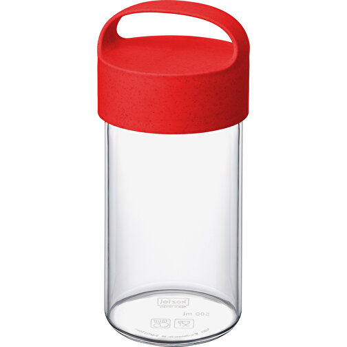 BUDDY DRINK 0,5 Trinkflasche 500ml , Koziol, nature red, Organic Bio-Circular, 8,10cm x 17,70cm x 8,10cm (Länge x Höhe x Breite), Bild 1