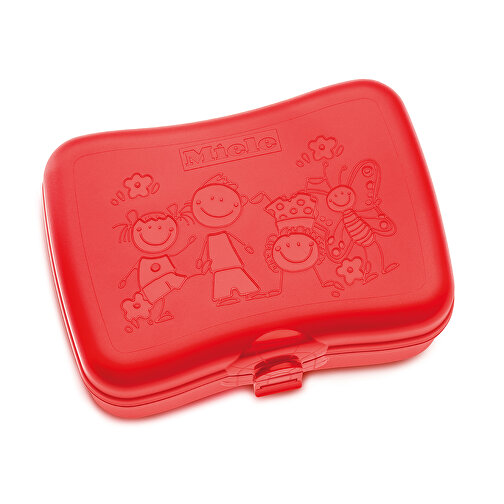 BASIC Lunchbox , Koziol, nature red, Organic Bio-Circular, 16,80cm x 6,60cm x 12,20cm (Länge x Höhe x Breite), Bild 4