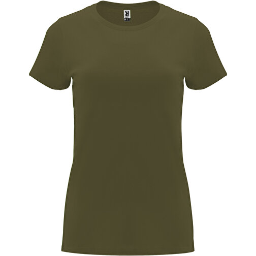 Capri T-Shirt Für Damen , militar green, Single jersey Strick 100% Baumwolle, 170 g/m2, L, , Bild 1