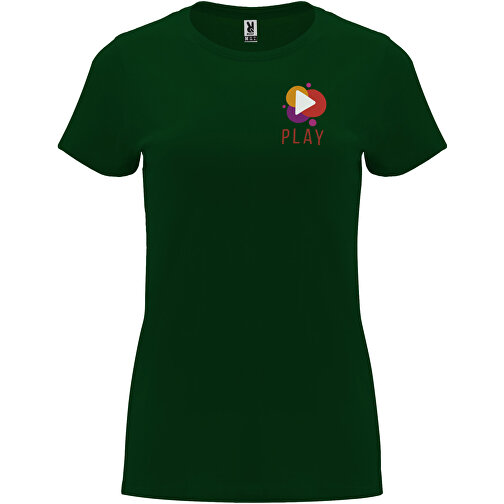 Capri T-Shirt Für Damen , dunkelgrün, Single jersey Strick 100% Baumwolle, 170 g/m2, 3XL, , Bild 2