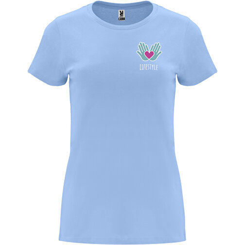 Capri T-Shirt Für Damen , himmelblau, Single jersey Strick 100% Baumwolle, 170 g/m2, S, , Bild 2