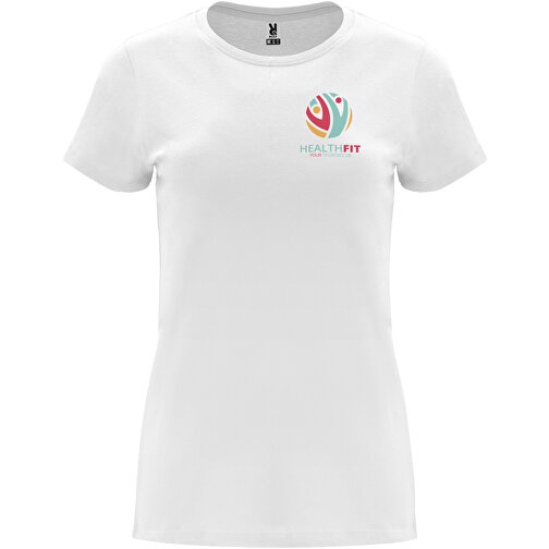 Capri T-Shirt Für Damen , weiß, Single jersey Strick 100% Baumwolle, 170 g/m2, L, , Bild 2