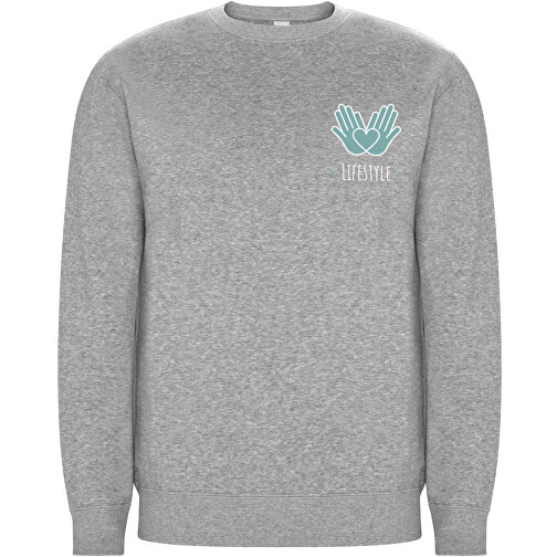 Batian Sweatshirt Mit Rundhalsausschnitt Unisex , marl grey, Strick 60% Bio Baumwolle, 31% Recyceltes Polyester, 9% Viskose, 300 g/m2, XL, , Bild 2