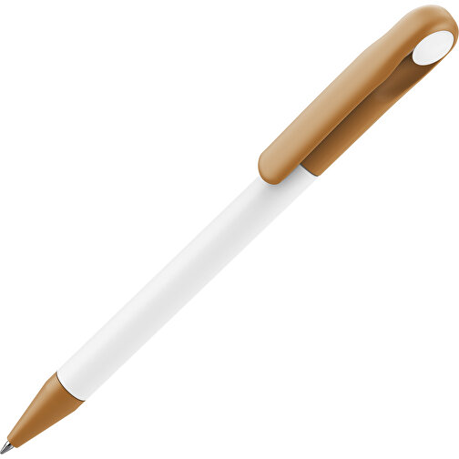Prodir DS1 TMM Twist Kugelschreiber , Prodir, weiß / erdbraun, Kunststoff, 14,10cm x 1,40cm (Länge x Breite), Bild 1