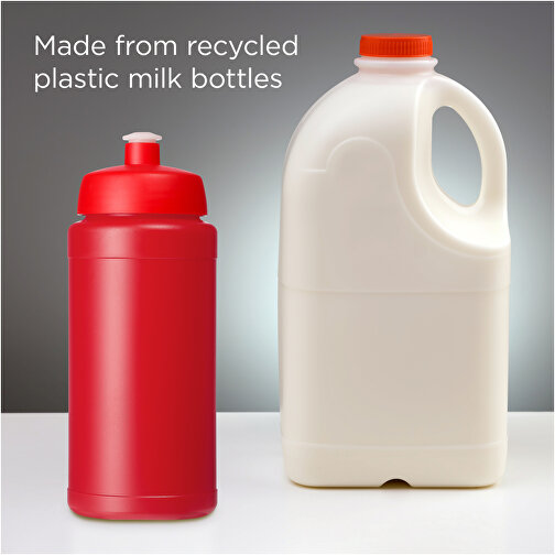 Baseline Recycelte Sportflasche, 500 Ml , Green Concept, rot, Recycelter HDPE Kunststoff, 18,50cm (Höhe), Bild 4