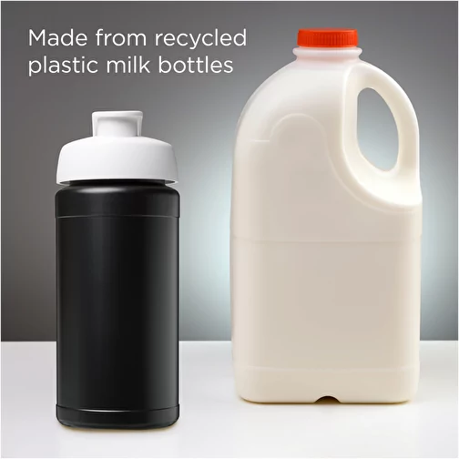 Bouteille de sport Baseline de 500 ml recyclée avec couvercle rabattable, Image 4