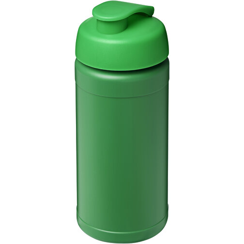 Baseline 500 Ml Recycelte Sportflasche Mit Klappdeckel , grün, 85% Recycelter HDPE Kunststoff, 15% PP Kunststoff, 18,50cm (Höhe), Bild 1