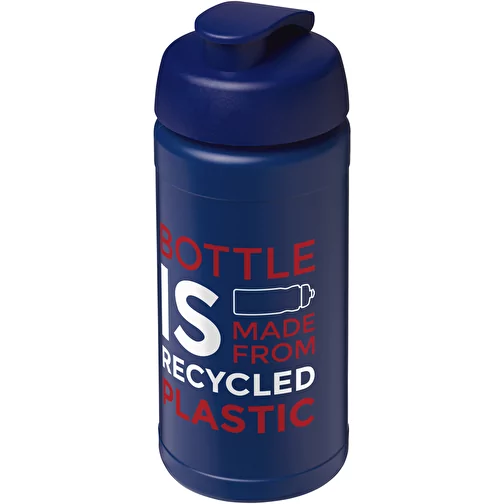 Bouteille de sport Baseline de 500 ml recyclée avec couvercle rabattable, Image 2