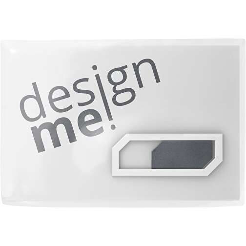Webcam-Cover SicherHide Mit Bedruckter Karte , dunkelgrau / weiß, Kunststoff, 1,50cm x 3,90cm (Länge x Breite), Bild 1