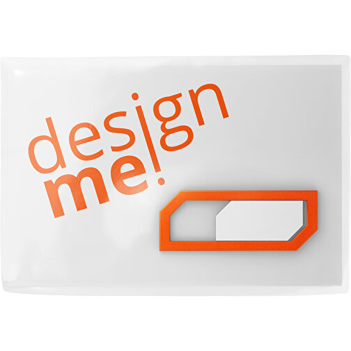 Webcam-Cover SicherHide Mit Bedruckter Karte , weiß / orange, Kunststoff, 1,50cm x 3,90cm (Länge x Breite), Bild 1