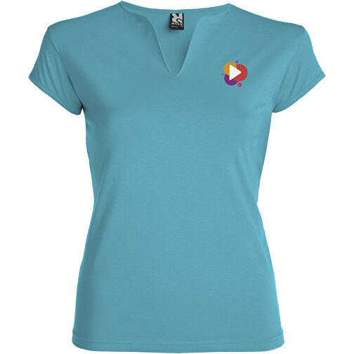 Belice T-Shirt Für Damen , türkis, Single jersey Strick 94% Baumwolle, 6% Elastan, 200 g/m2, XL, , Bild 2