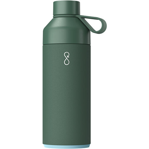 Big Ocean Bottle 1 L Vakuumisolierte Flasche , waldgrün, Recycled stainless steel, 25% PET Kunststoff, 50% Recycelter PET Kunststoff, 25% Silikon Kunststoff, 26,20cm (Höhe), Bild 1