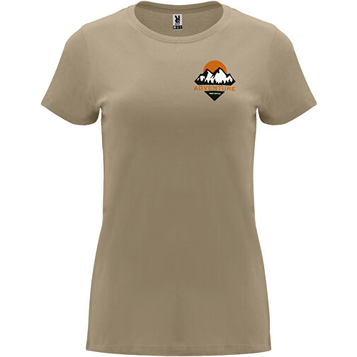 Capri T-Shirt Für Damen , sand meliert, Single jersey Strick 100% Baumwolle, 170 g/m2, S, , Bild 2