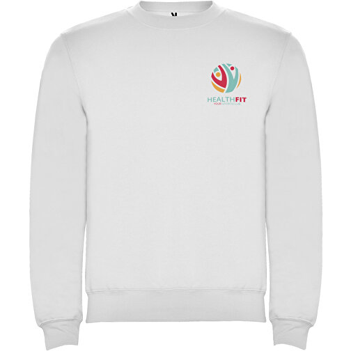 Clasica Sweatshirt Mit Rundhalsausschnitt Unisex , weiß, Strick 50% Baumwolle, 50% Polyester, 280 g/m2, XL, , Bild 2