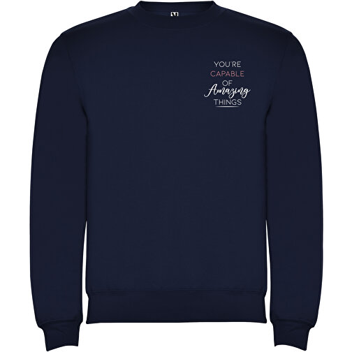 Clasica Sweatshirt Mit Rundhalsausschnitt Unisex , navy blue, Strick 50% Baumwolle, 50% Polyester, 280 g/m2, S, , Bild 2