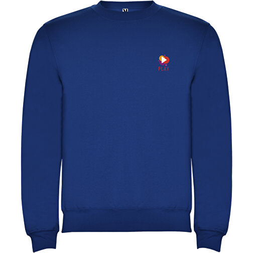 Clasica Sweatshirt Mit Rundhalsausschnitt Für Kinder , royal, Strick 50% Baumwolle, 50% Polyester, 280 g/m2, 9/10, , Bild 2