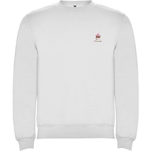 Clasica Sweatshirt Mit Rundhalsausschnitt Für Kinder , weiß, Strick 50% Baumwolle, 50% Polyester, 280 g/m2, 9/10, , Bild 2