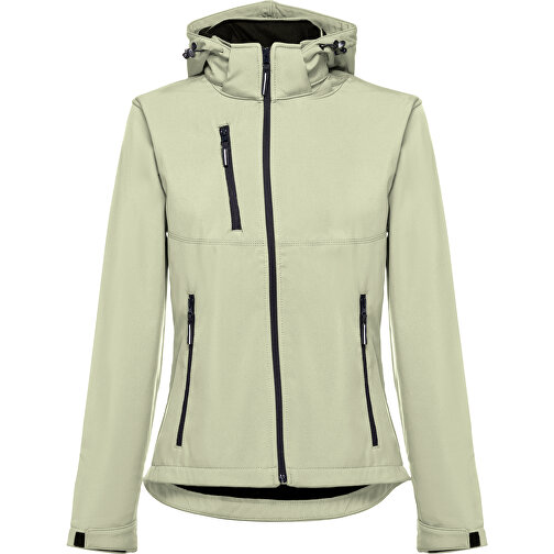 THC ZAGREB WOMEN. Gürtel-Softshell-Jacke Für Damen , pastellgrün, Polyester und Elasthan, XL, 72,00cm x 57,00cm (Länge x Breite), Bild 1