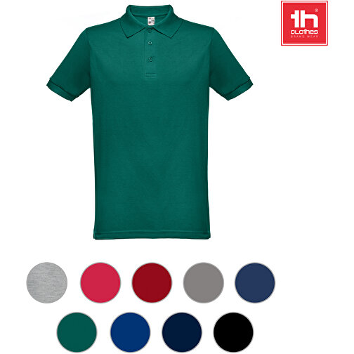 THC BERLIN. Kurzarm-Poloshirt Für Herren , hellgrau melliert, Baumwolle und Polyester, XS, , Bild 4