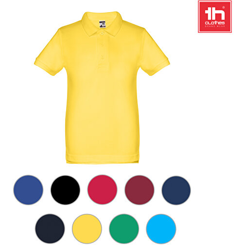 THC ADAM KIDS. Kurzärmeliges Baumwoll-Poloshirt Für Kinder (unisex) , nachtblau, 100% Baumwolle, 10, 59,00cm x 43,00cm (Länge x Breite), Bild 4