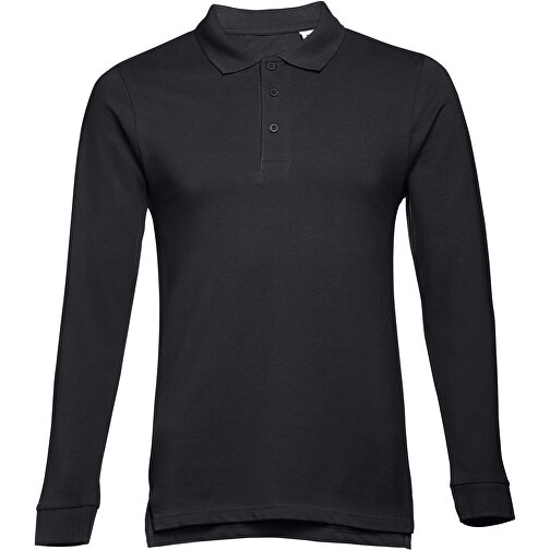 THC BERN. Langarm-Poloshirt Für Herren Aus Kardierter Baumwolle , nachtblau, 100% Baumwolle, S, 67,50cm x 46,00cm (Länge x Breite), Bild 1