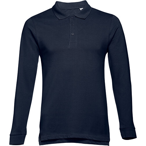 THC BERN. Langarm-Poloshirt Für Herren Aus Kardierter Baumwolle , blau, 100% Baumwolle, XL, 73,00cm x 58,00cm (Länge x Breite), Bild 1