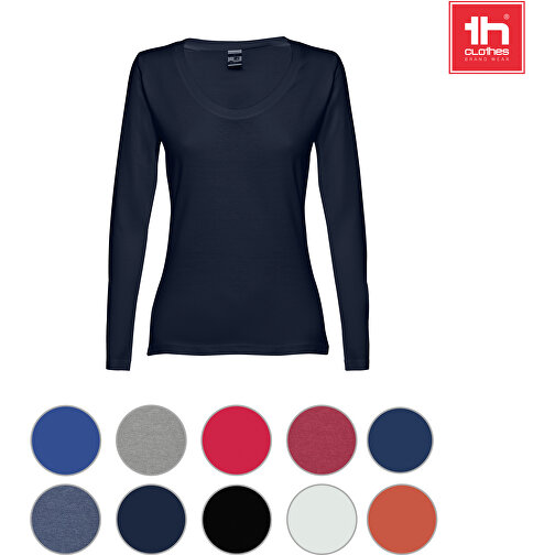 THC BUCHAREST WOMEN. Langärmeliges Tailliertes T-Shirt Für Frauen Aus Baumwolle , blau, 100% Baumwolle, XL, 67,00cm x 48,00cm (Länge x Breite), Bild 4