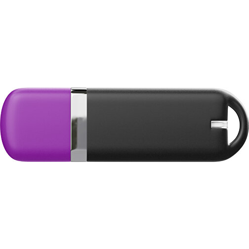 USB-Stick StylishDrive 2.0 , schwarz / dunkelmagenta MB , 16 GB , Gummiplastik, Kunststoff MB , 6,20cm x 0,75cm x 2,00cm (Länge x Höhe x Breite), Bild 2