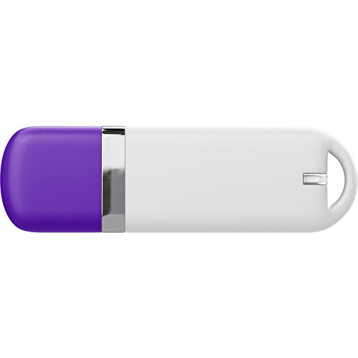 USB-Stick StylishDrive 2.0 , weiß / violet MB , 16 GB , Gummiplastik, Kunststoff MB , 6,20cm x 0,75cm x 2,00cm (Länge x Höhe x Breite), Bild 2