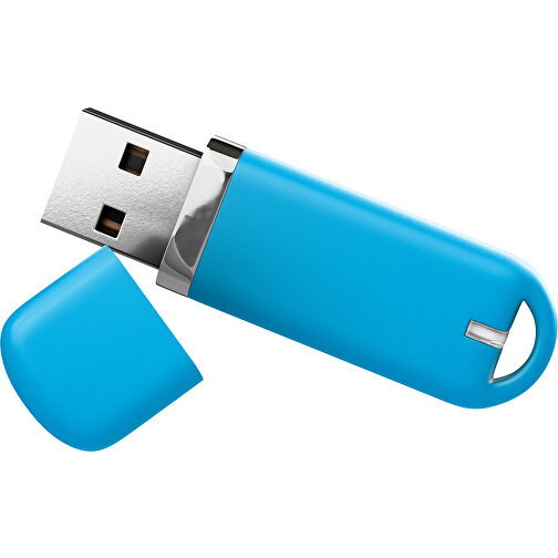 USB-Stick StylishDrive 2.0 , himmelblau MB , 8 GB , Gummiplastik, Kunststoff MB , 6,20cm x 0,75cm x 2,00cm (Länge x Höhe x Breite), Bild 1