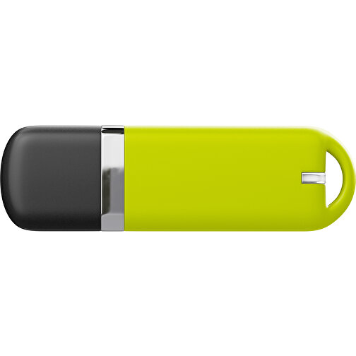 USB-Stick StylishDrive 2.0 , hellgrün /schwarz MB , 8 GB , Gummiplastik, Kunststoff MB , 6,20cm x 0,75cm x 2,00cm (Länge x Höhe x Breite), Bild 2