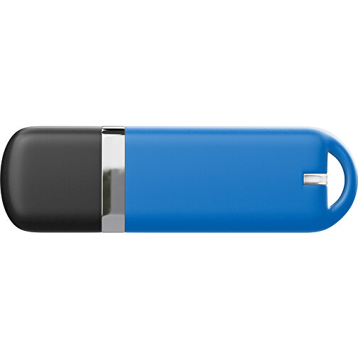 USB-Stick StylishDrive 2.0 , kobaltblau /schwarz MB , 8 GB , Gummiplastik, Kunststoff MB , 6,20cm x 0,75cm x 2,00cm (Länge x Höhe x Breite), Bild 2