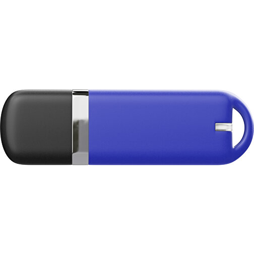 USB-Stick StylishDrive 2.0 , blau /schwarz MB , 8 GB , Gummiplastik, Kunststoff MB , 6,20cm x 0,75cm x 2,00cm (Länge x Höhe x Breite), Bild 2