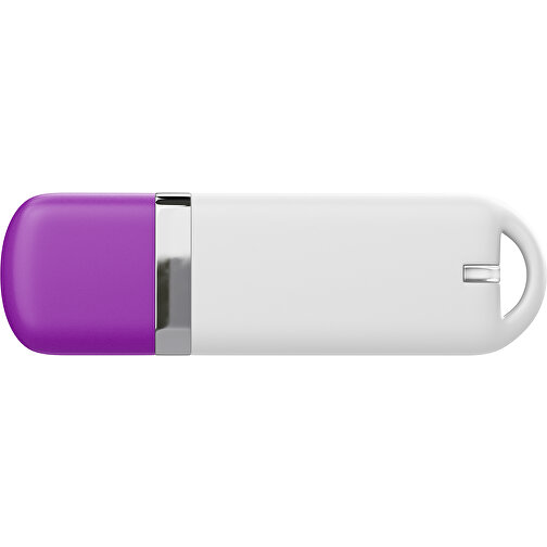 USB-Stick StylishDrive 2.0 , weiß / dunkelmagenta MB , 8 GB , Gummiplastik, Kunststoff MB , 6,20cm x 0,75cm x 2,00cm (Länge x Höhe x Breite), Bild 2