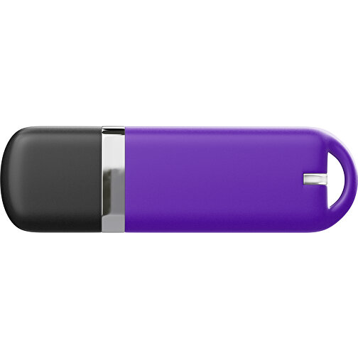 USB-Stick StylishDrive 2.0 , violet /schwarz MB , 4 GB , Gummiplastik, Kunststoff MB , 6,20cm x 0,75cm x 2,00cm (Länge x Höhe x Breite), Bild 2